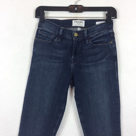 Frame Le Skinny De Jeanne Mid Rise Dark Wash Skinny Jeans Size 26 Y2K 90s - Picture 4 of 12